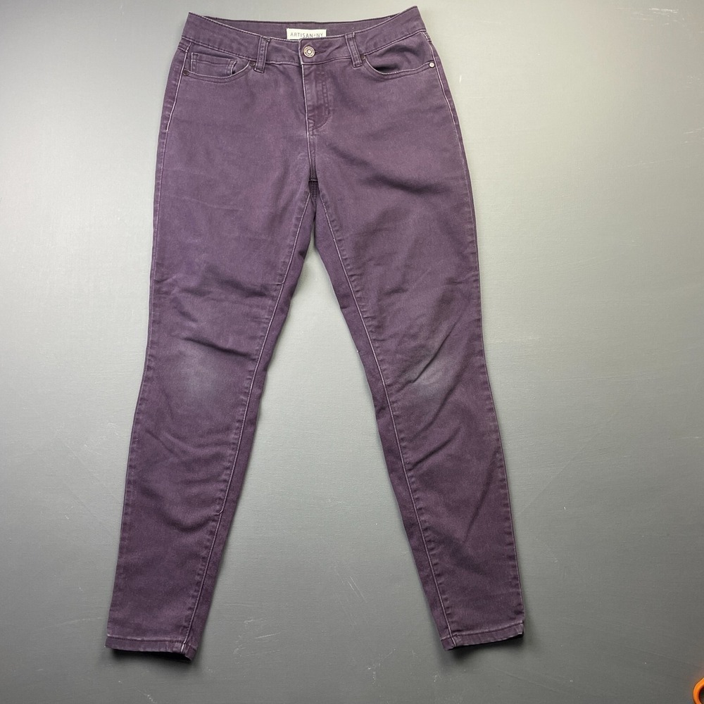 Artisan NY Women's 4 Purple Skinny Jeans Stretch Denim Casual Classic Soft Fit